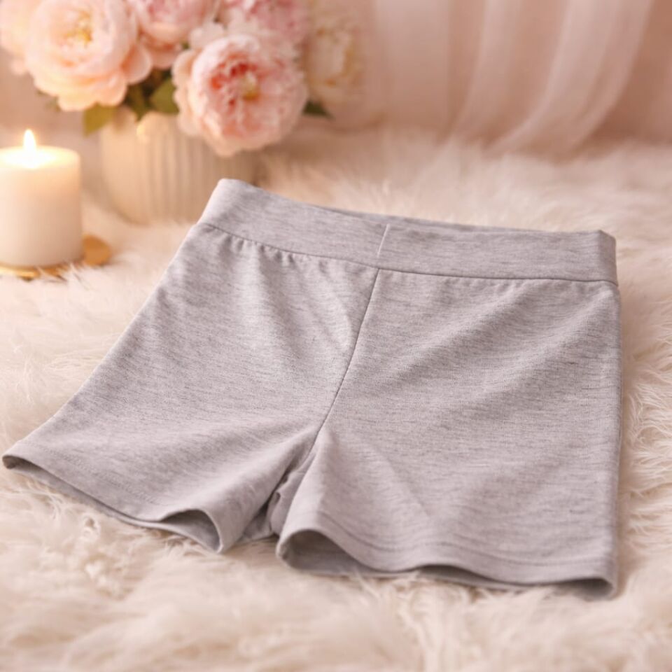 Love Nakışlı Gri Kız Çocuk Şort Etek