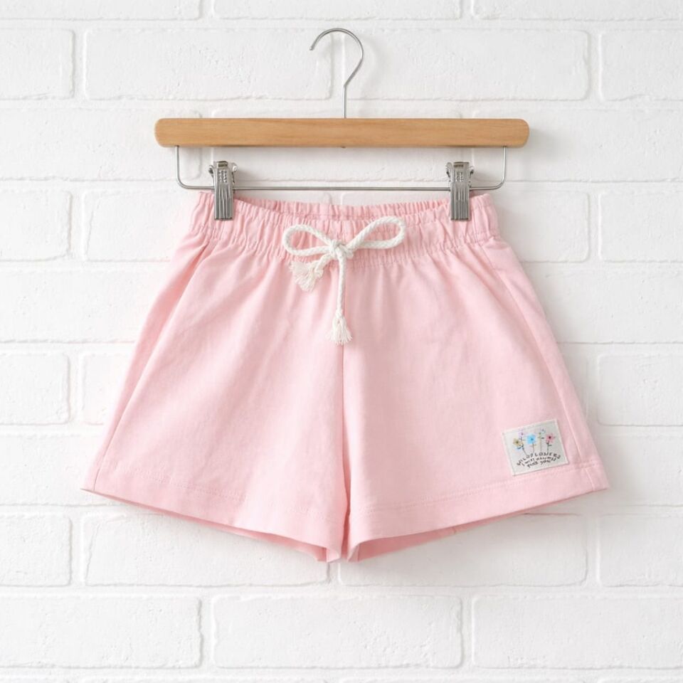 Kız Çocuk Pudra Basic Yazlık Şort