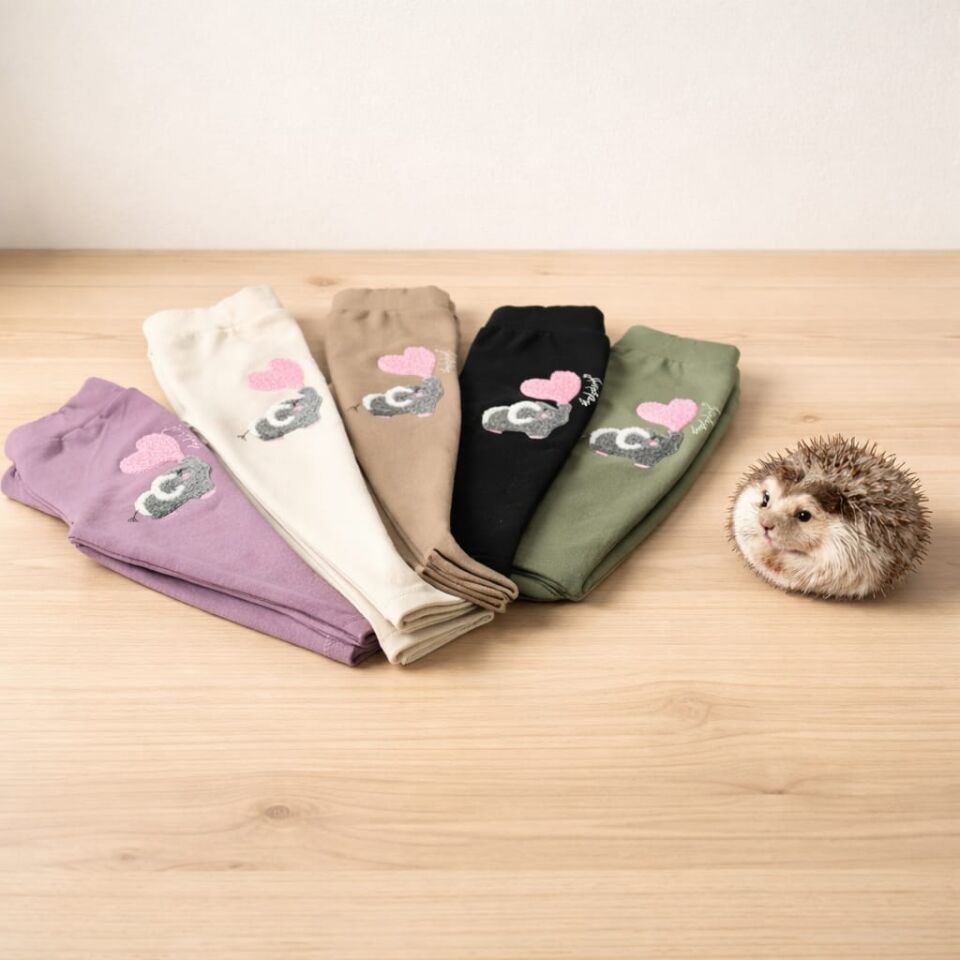 Kız Çocuk Kalpli Fare Aplikeli  Tayt