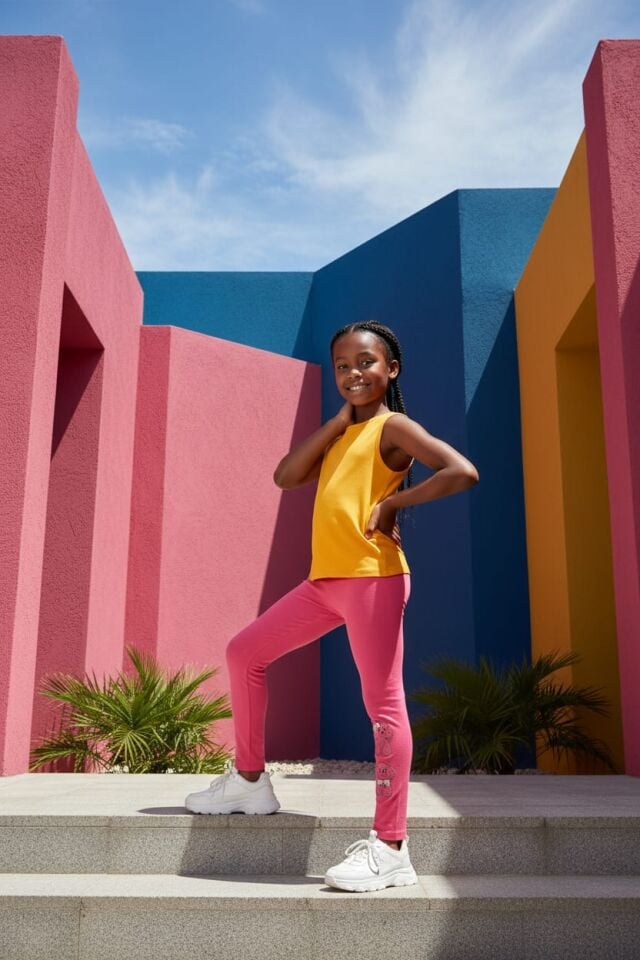 Kız Çocuk Siyah Köpek Aplikeli Tayt