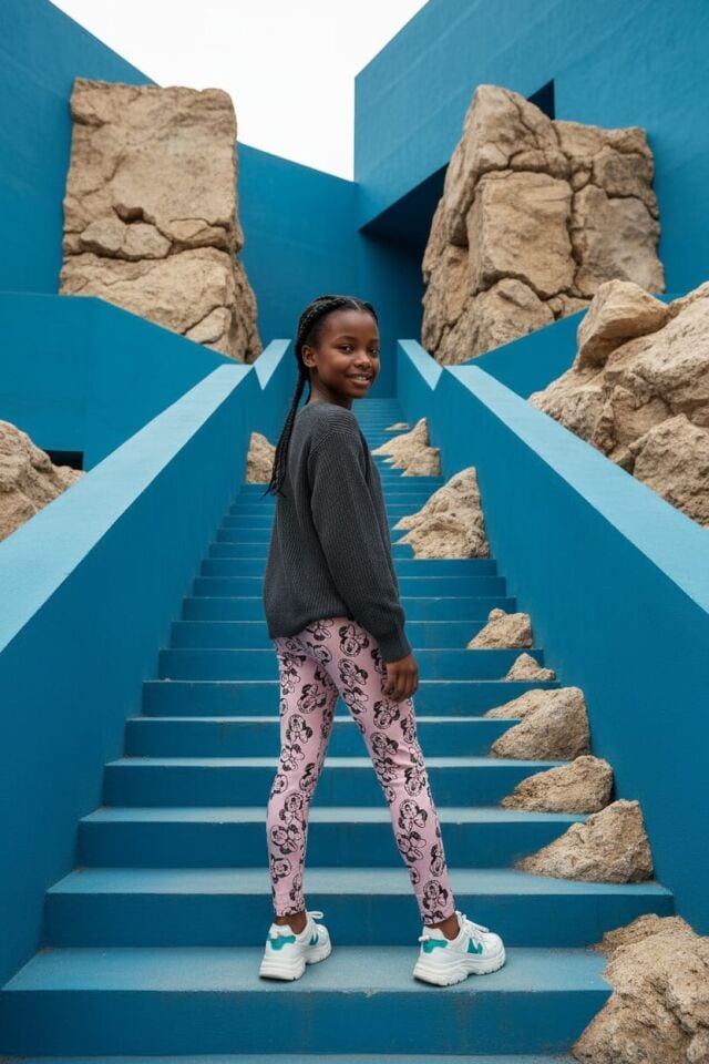 Kız Çocuk Minnie Desenli Tayt Seti