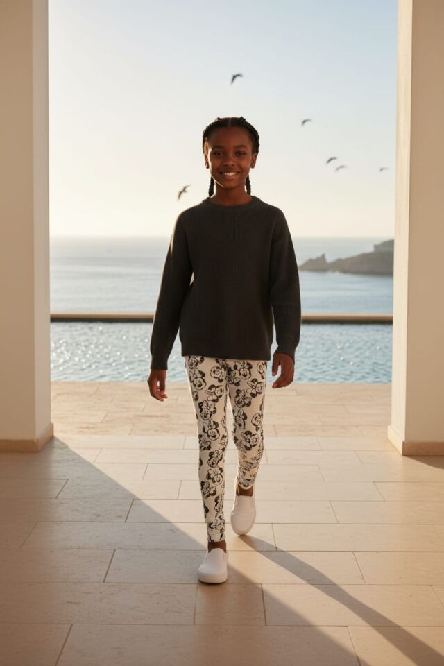 Kız Çocuk Minnie Desenli Tayt Seti