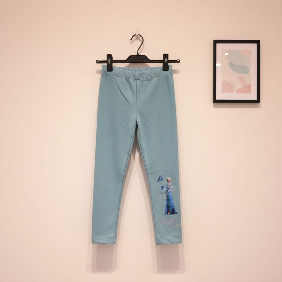 Frozen Temalı Mint Yeşili Kız Çocuk Tayt