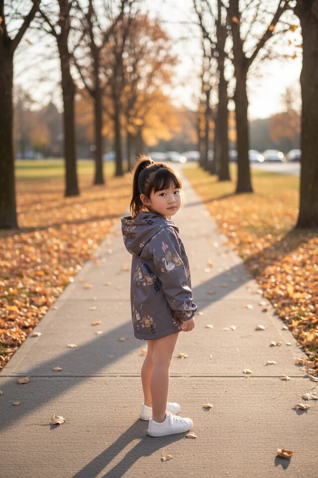 Kuğu Desenli Kapüşonlu Bebek Yağmurluk