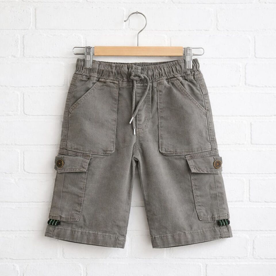 Kahve Tonlarında Erkek Çocuk Şort – Bağcıklı