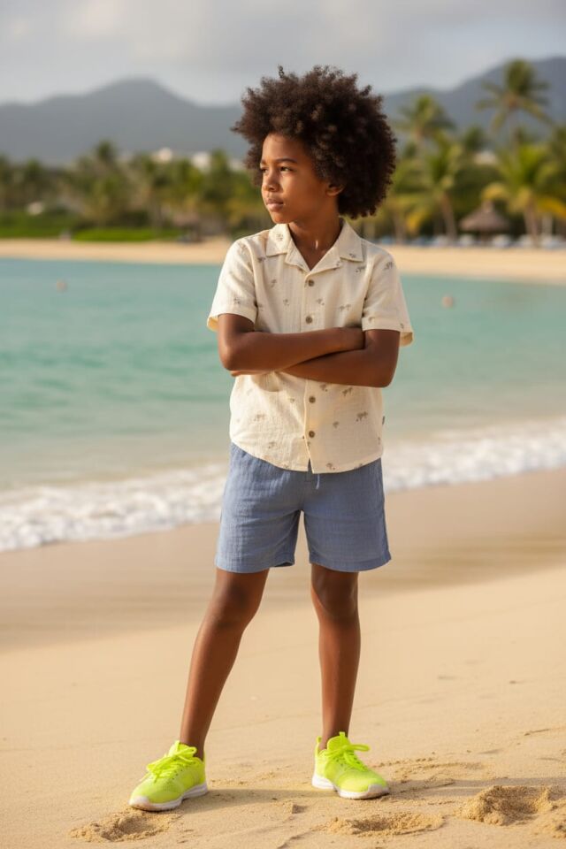 Müslin Erkek Çocuk Gömlek & Şort Takım