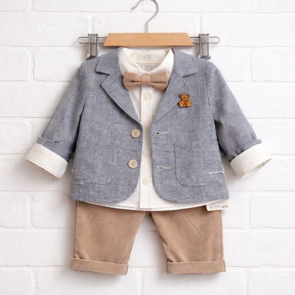 Erkek Bebek 4’lü Klasik Takım – Ceketli Papyonlu