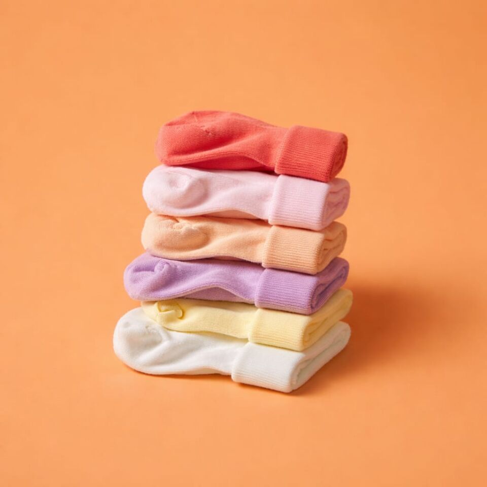 DEFNE Baby 6’lı Antibakteriyel Bebek Çorap Seti – 6 Farklı Pastel Renk