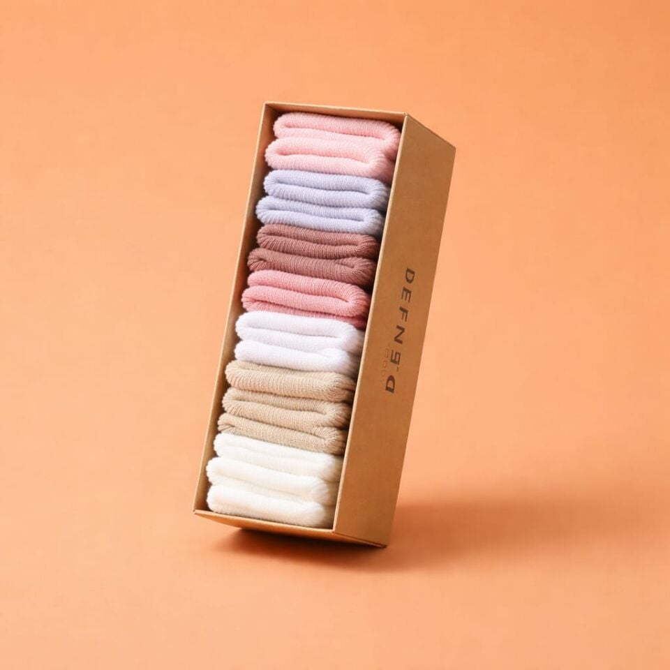 DEFNE Baby 6’lı Antibakteriyel Bebek Çorap Seti – 6 Farklı Pastel Renk