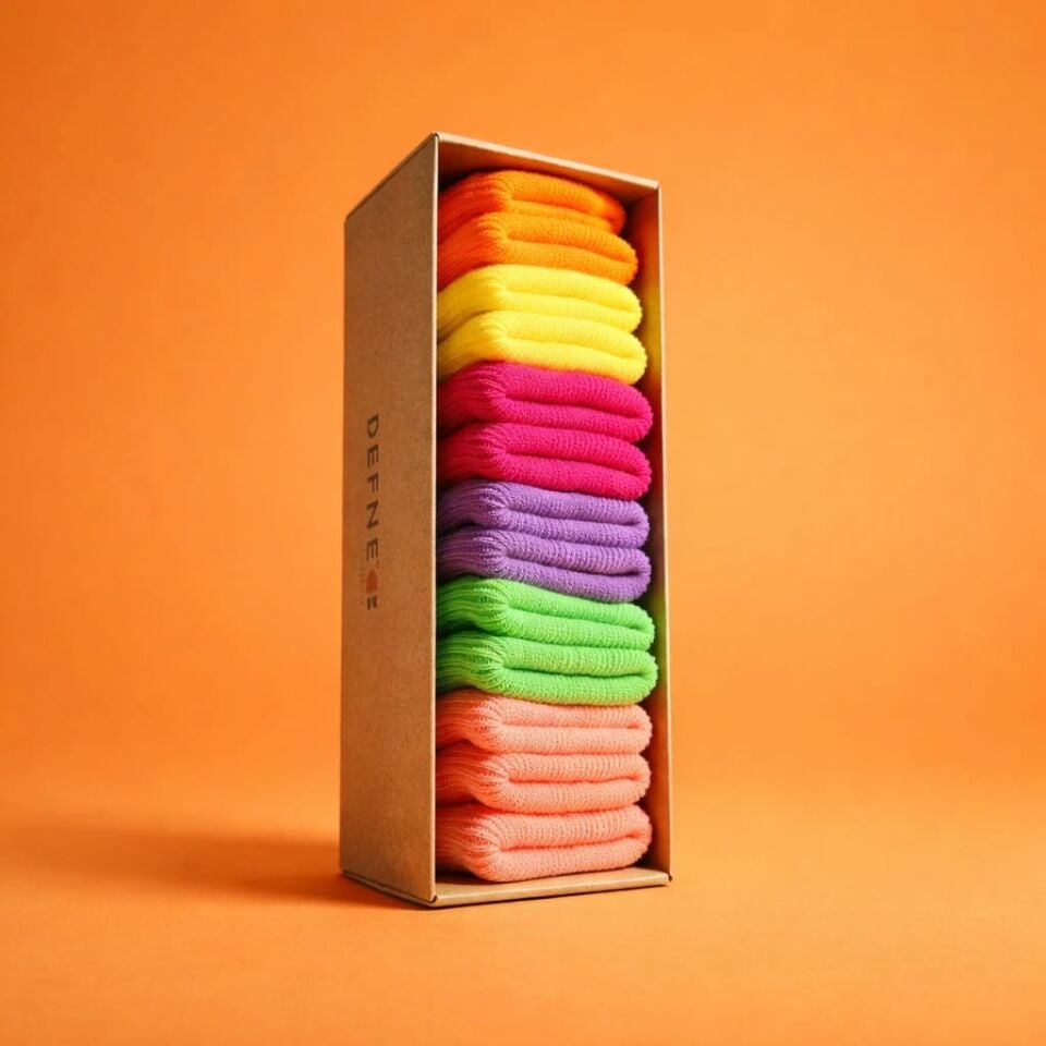 DEFNE Baby 6’lı Antibakteriyel Renkli Bebek Çorap Seti