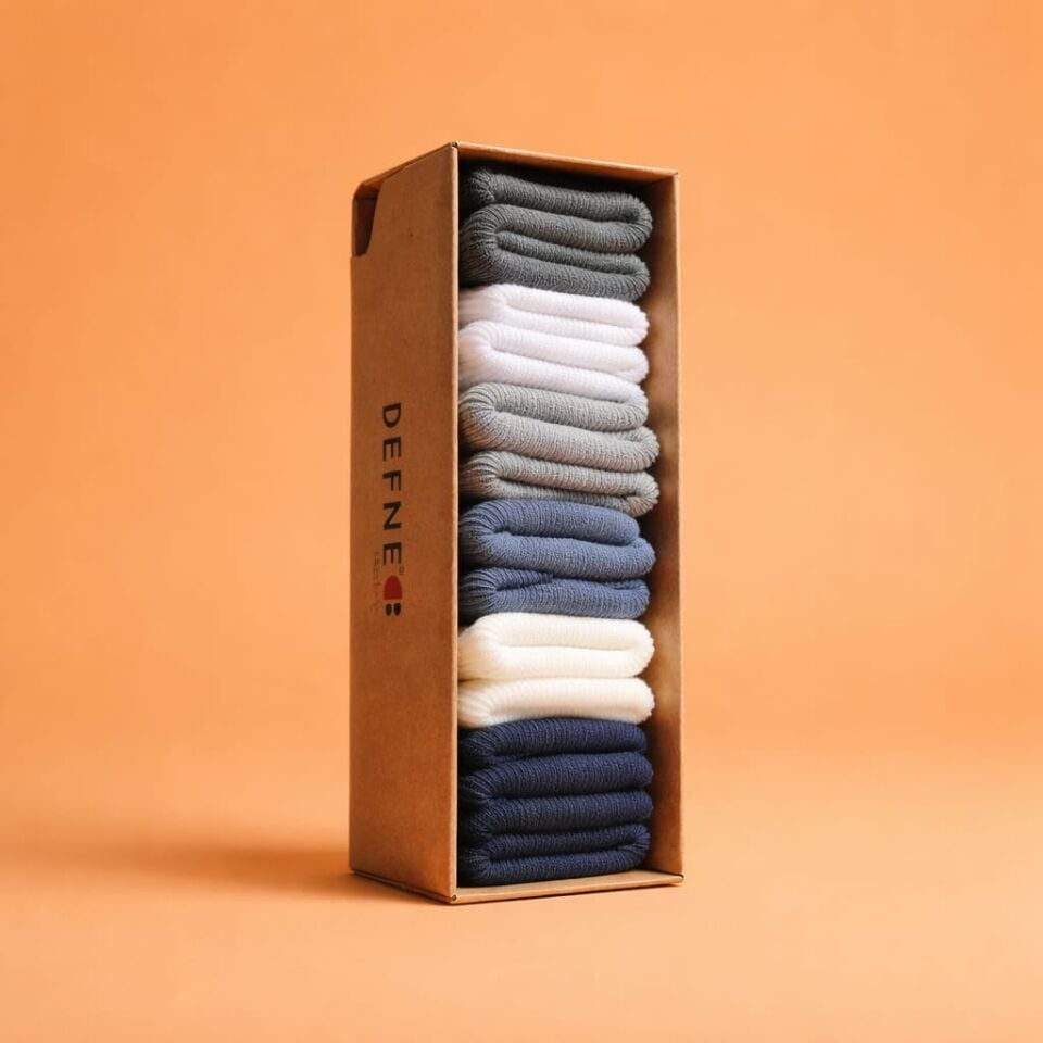 Gri, Beyaz, Açık Gri, Mavi ve Lacivert Tonlarda 6’lı & Antibakteriyel Bebek Çorap Seti