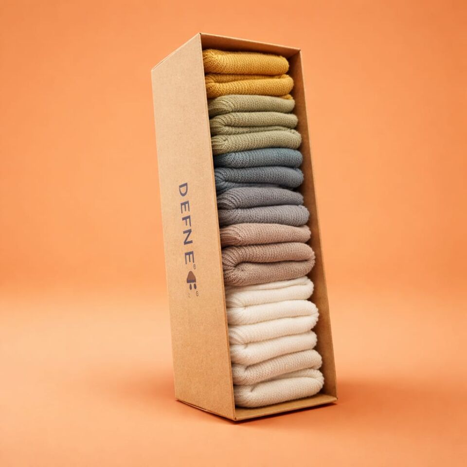 Hardal, Haki, Mavi, Gri, Kahve ve Ekru Tonlarında 6’lı & Antibakteriyel Bebek Çorap Seti