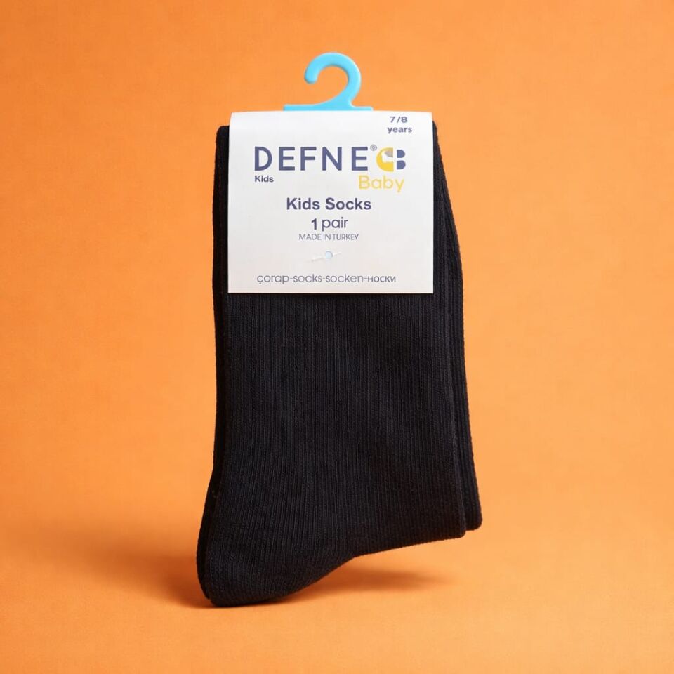 4lü Set Siyah, Beyaz, Antrasit ve Açık Gri Çocuk Çorap