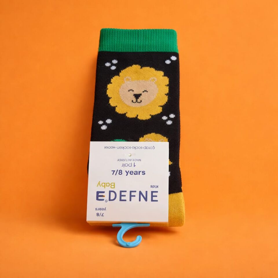 4’lü Çocuk Çorap Seti Safari Hayvan Figürlü Motifli