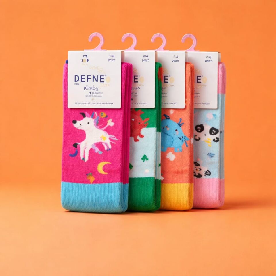 Renkli Hayvan Figürlü Motifli Çorap 4’lü Set