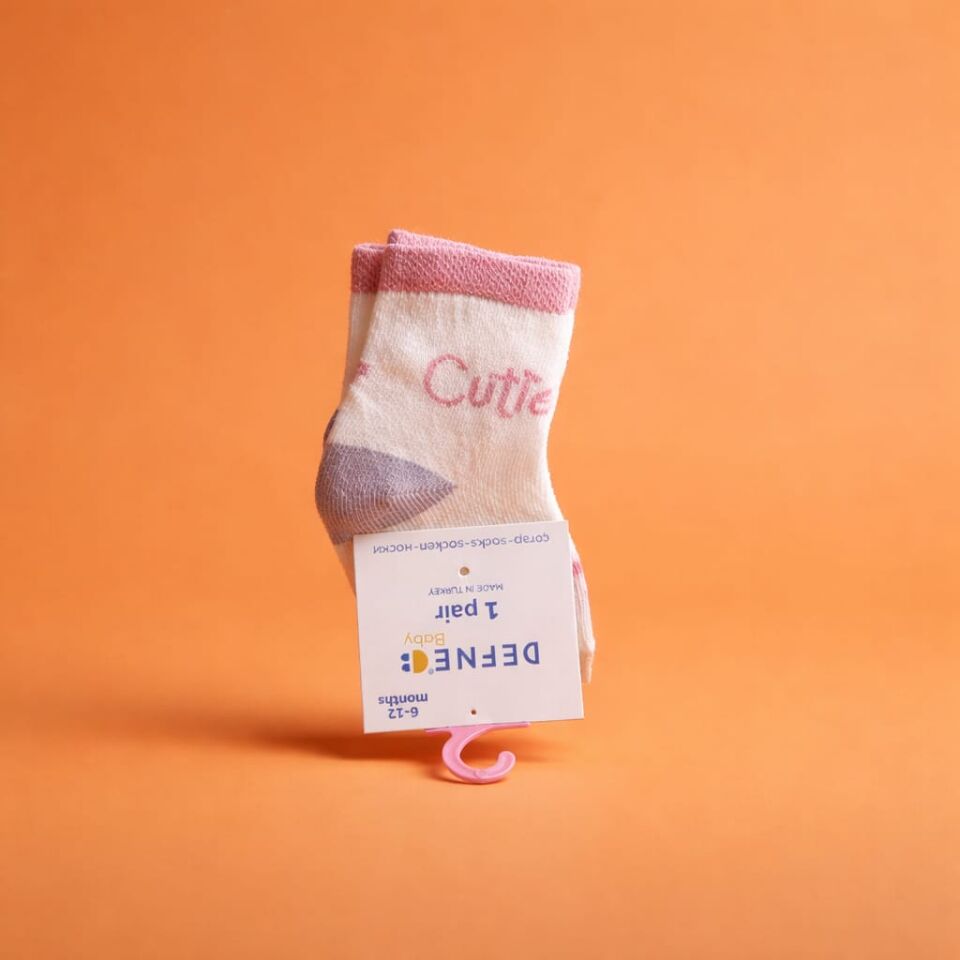 Sevimli Desenli Kız Çocuk Çorap 4’lü Set