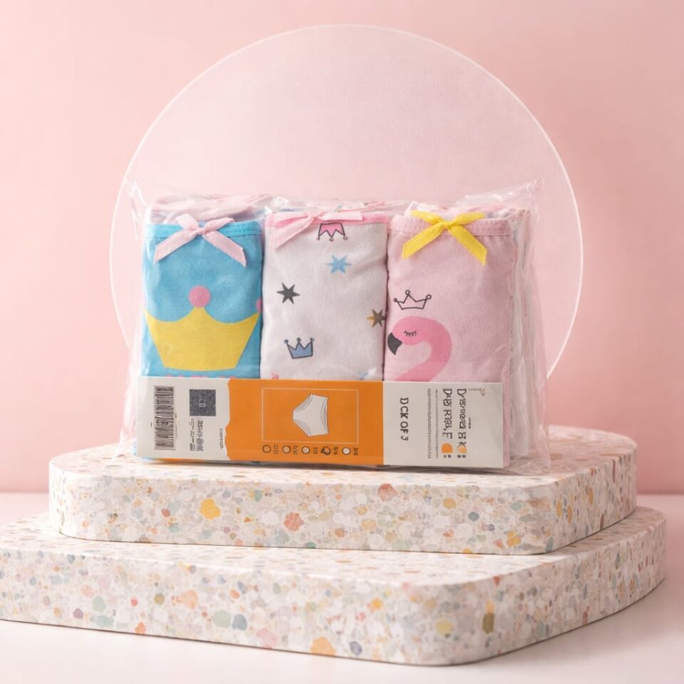 Kız Çocuk Baskılı Slip 3’lü Set