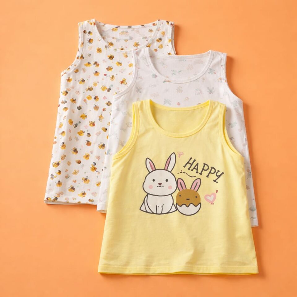 Kız Çocuk Kalın Askılı Atlet 3’lü Set