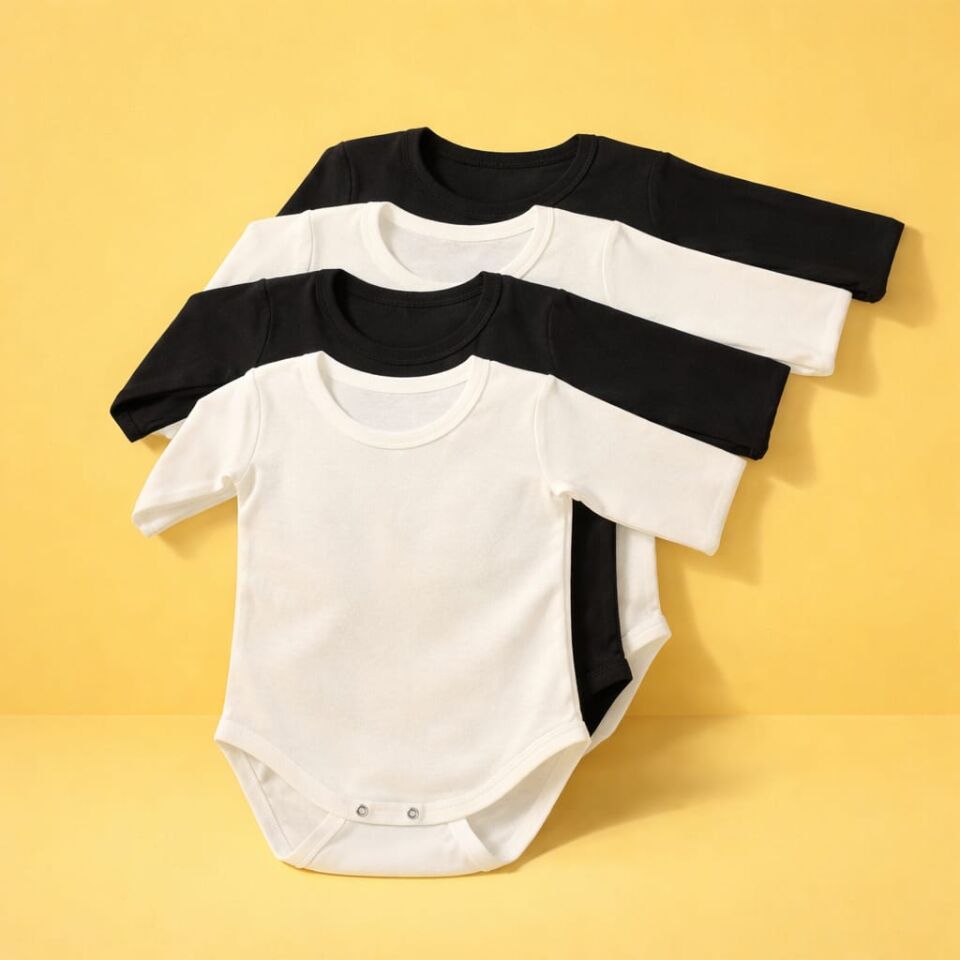 %100 Pamuk Üretim Unisex Uzun Kol Çıtçıtlı Badi Seti – 3 Farklı Kombin Seçeneği