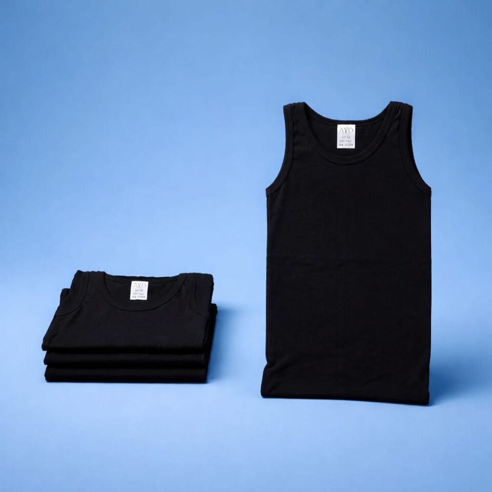 %100 Pamuktan Üretilmiş Erkek Çocuk 4-lü Kalın Askılı Atlet Seti – 3 Farklı Kombin Seçeneği