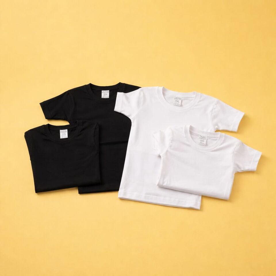 %100 Pamuktan Üretilmiş Unisex Çocuk T-Shirt – 4’lü Set | 3 Farklı Kombin Seçeneği