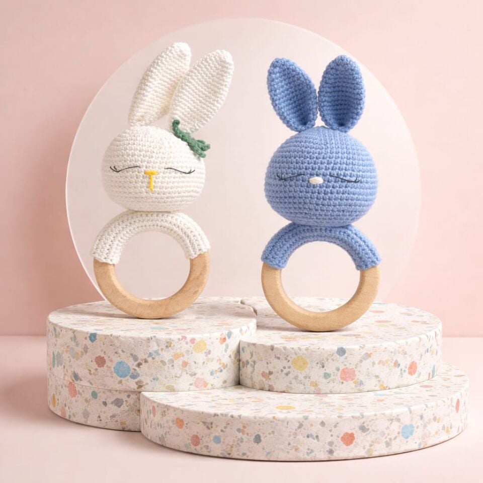 El Yapımı Özel Tasarım Amigurumi Çıngırak & Diş Kaşıyıcı